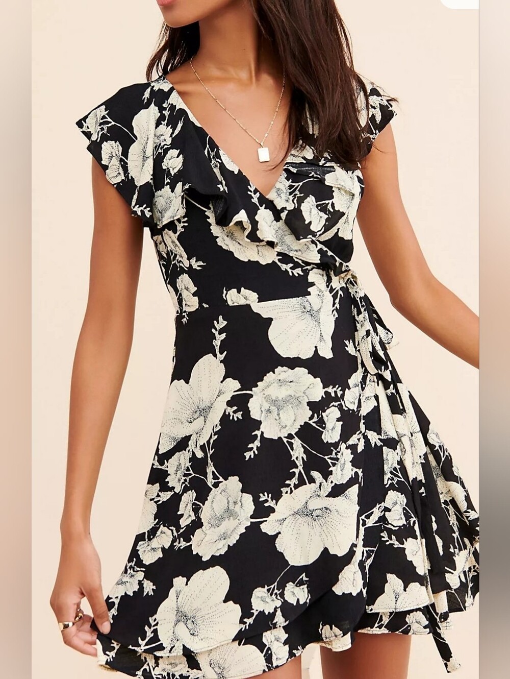 FREE PEOPLE French Quarter Flattering Wrap Mini Dress